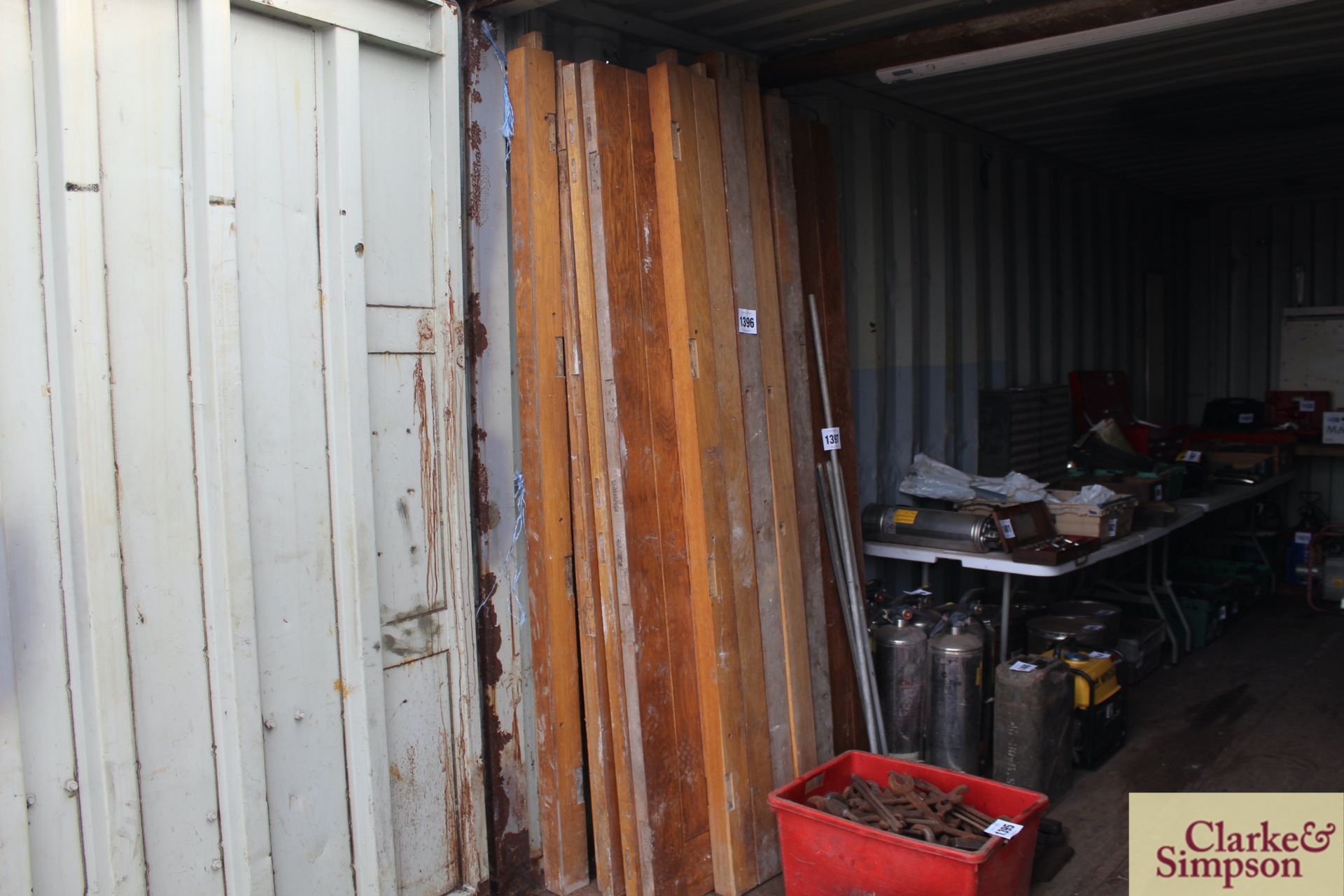 Quantity of large oak doors. V