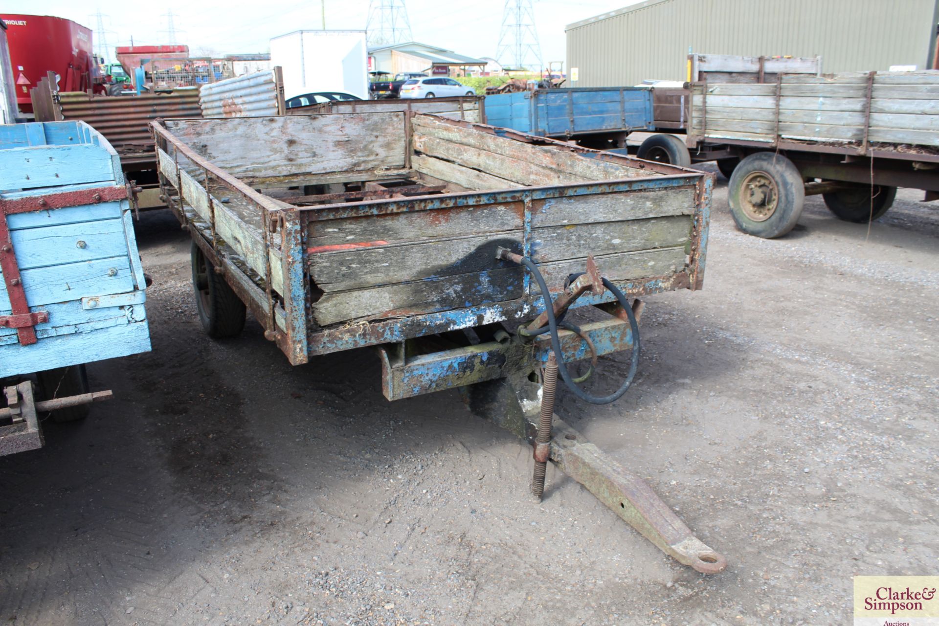 3T single axle drop side tipping trailer.