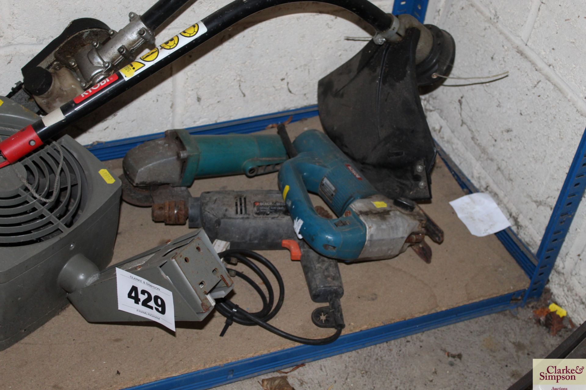 Strimmer attachments, heater, old power tools etc. - Image 3 of 3