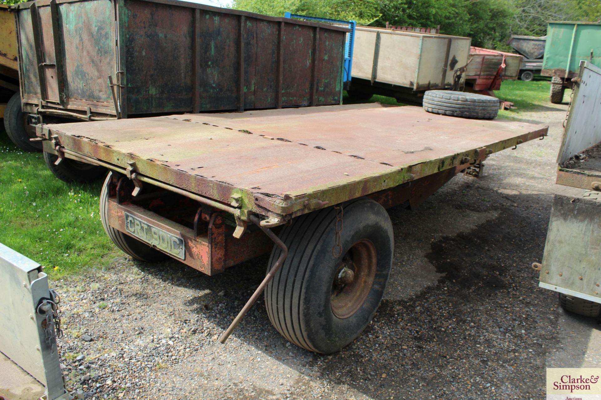 Pettit 4T single axle flat bed tipping trailer. - Image 4 of 13