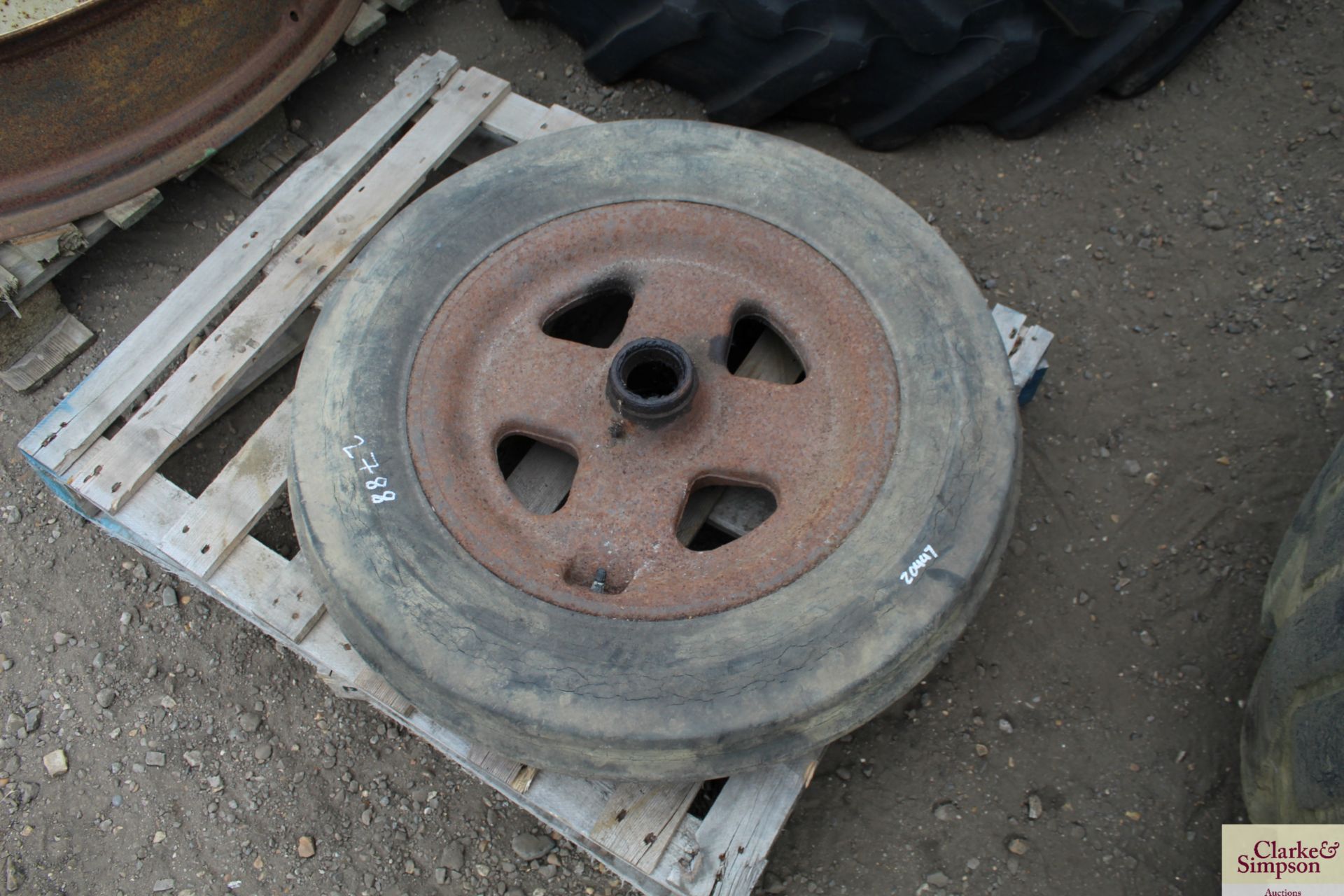 Fordson Major front wheel and tyre. - Image 2 of 2