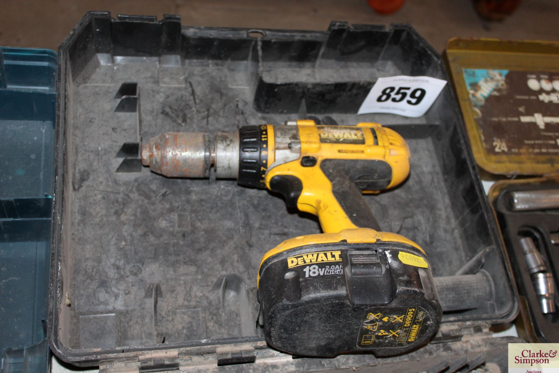 Dewalt 18v cordless drill with 2 batteries and cha - Image 2 of 3