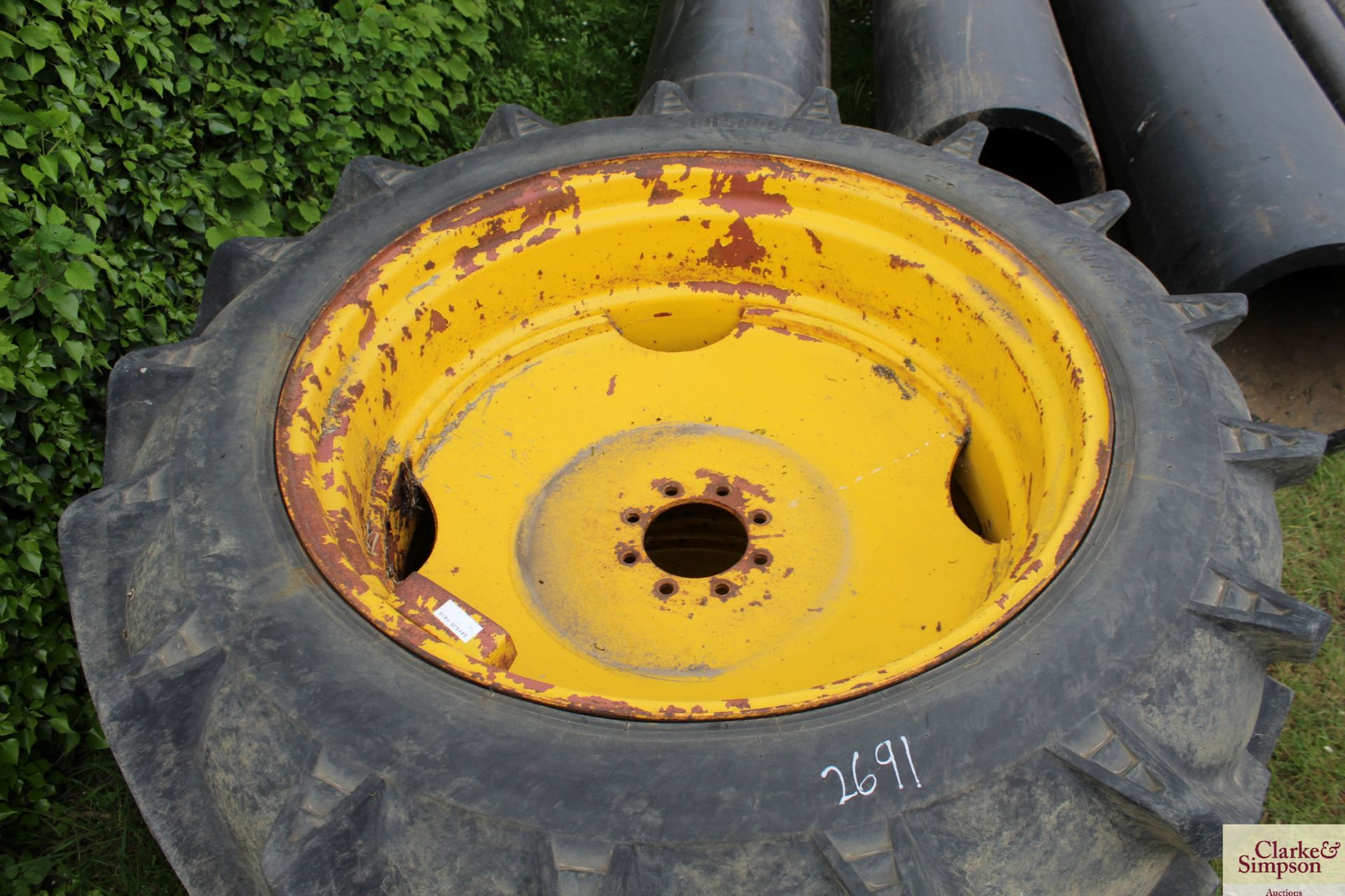 2x 600/55-38 Trelleberg wheels and tyres to fit John Deere 50 Series. V - Image 2 of 2