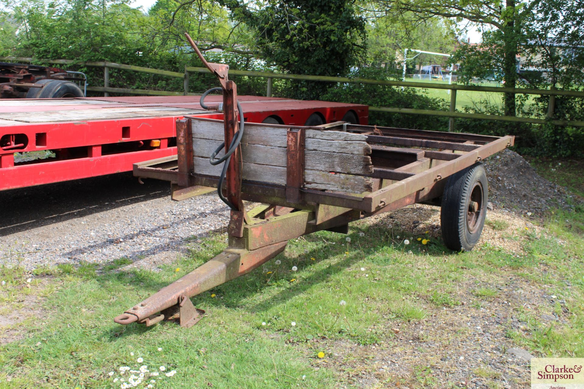 Ferguson single axle tipping trailer.