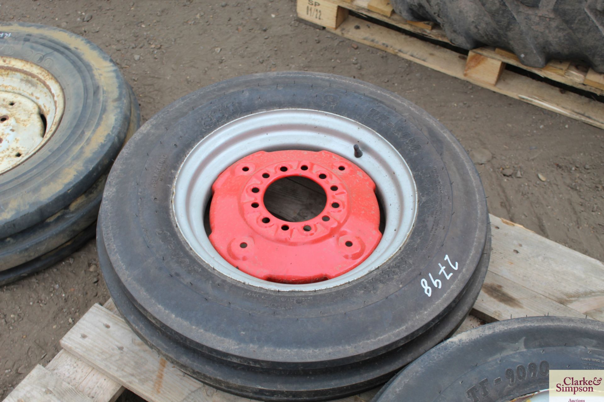 2x 6.00x16 MF 135 front wheels and tyres. V - Image 3 of 3