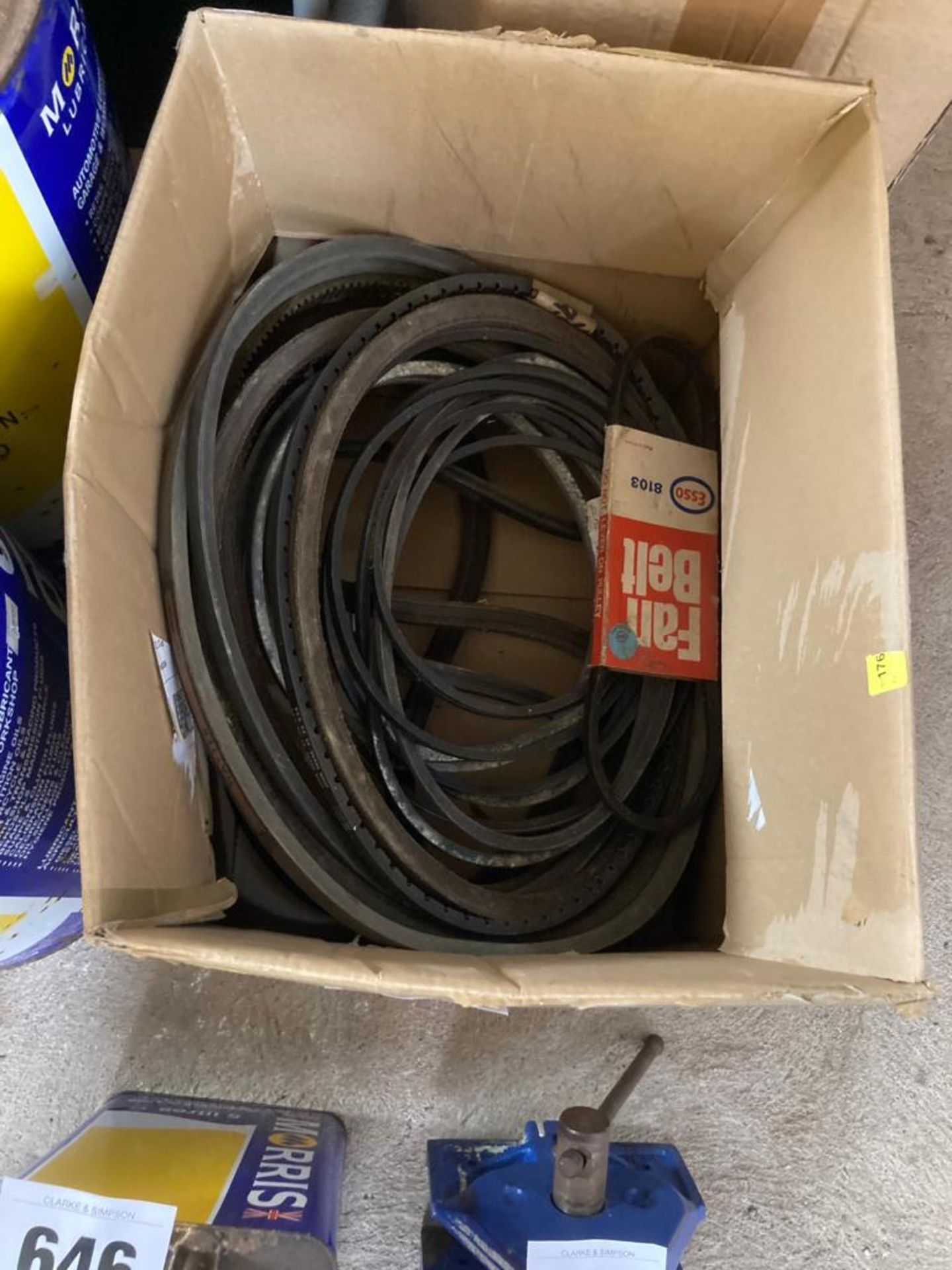 Quantity new and used vee belts. V