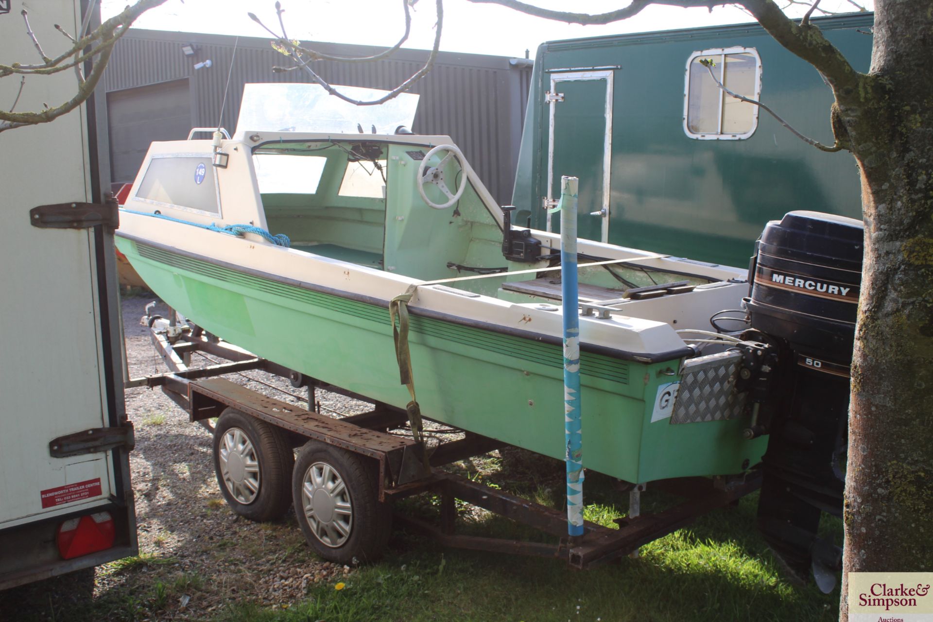 Sea Horse' 16ft fishing boat. With twin axle trailer and Mercury 50HP outboard. Vendor report that - Image 3 of 21