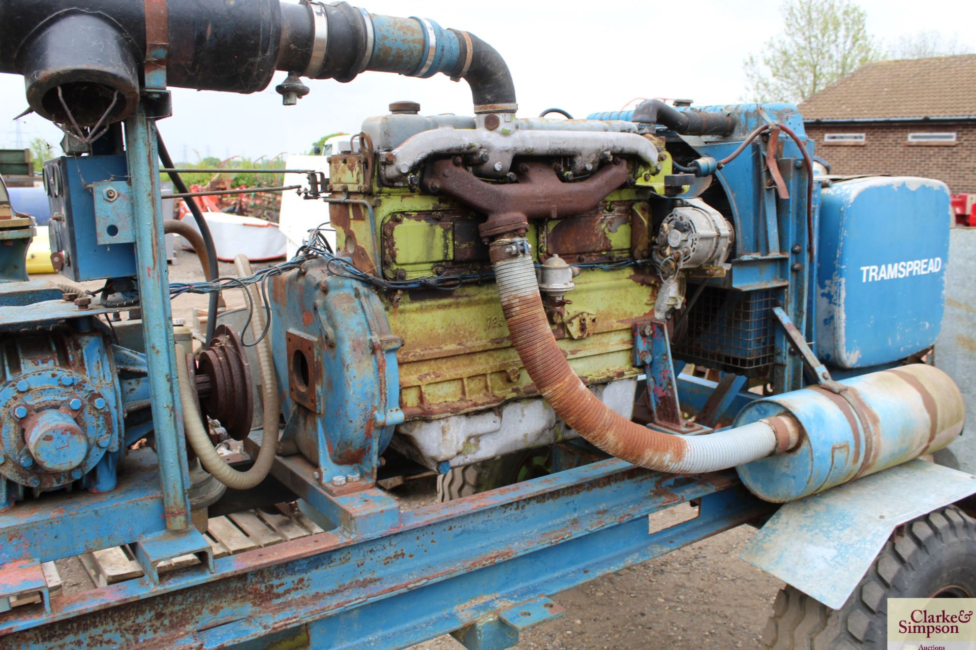 Slurry pump engine on wheeled skid unit. V - Image 9 of 10