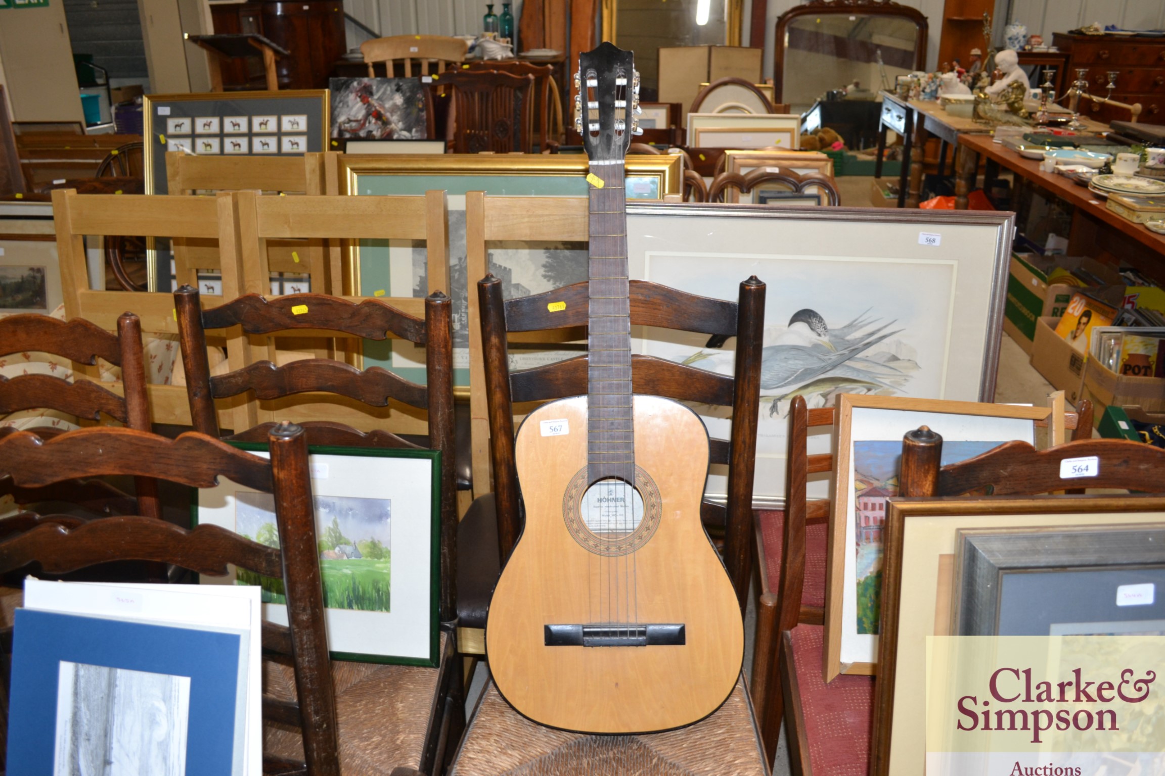 A Hohner acoustic guitar