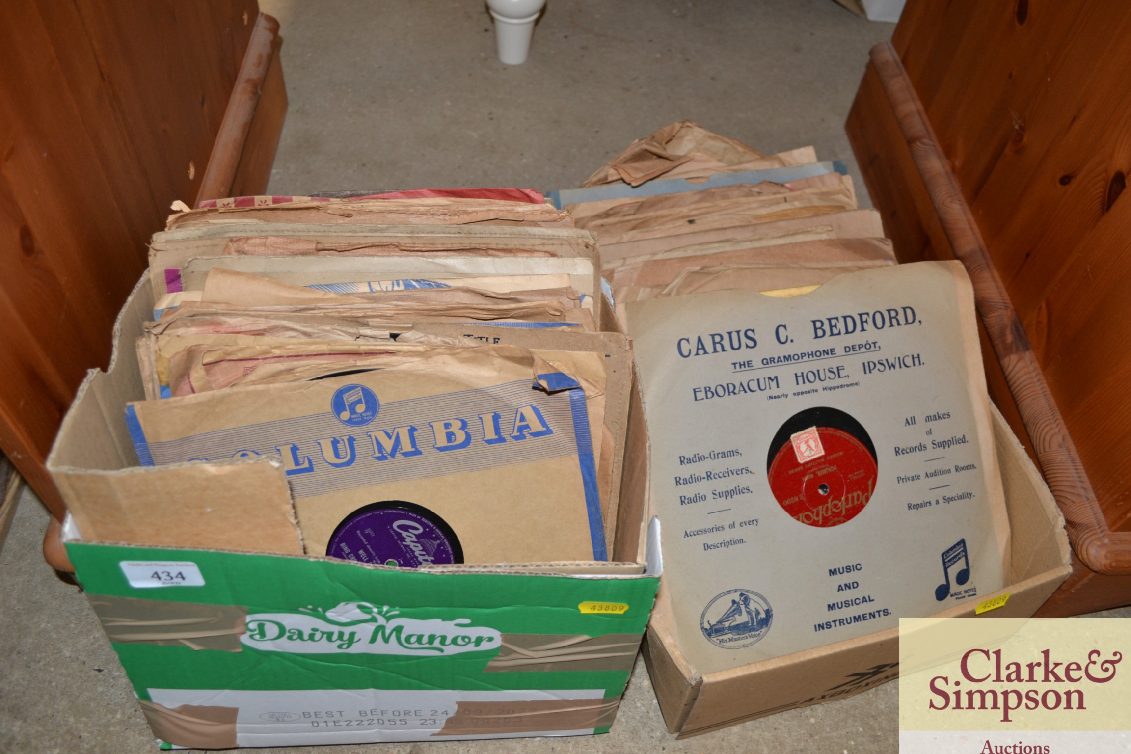 Two boxes of 78rpm records