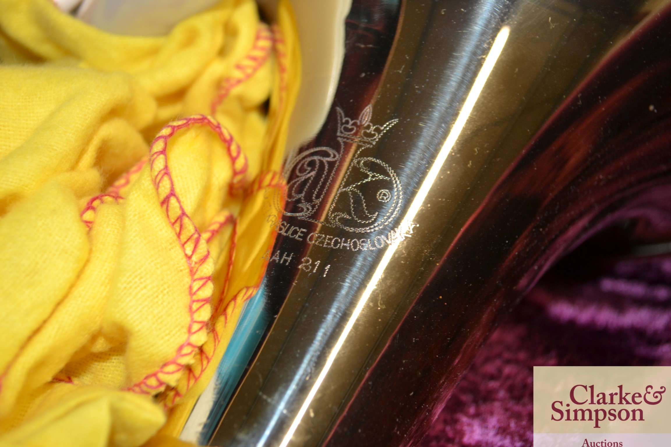 A Czechoslovakian made tenor horn in fitted case - Image 2 of 2