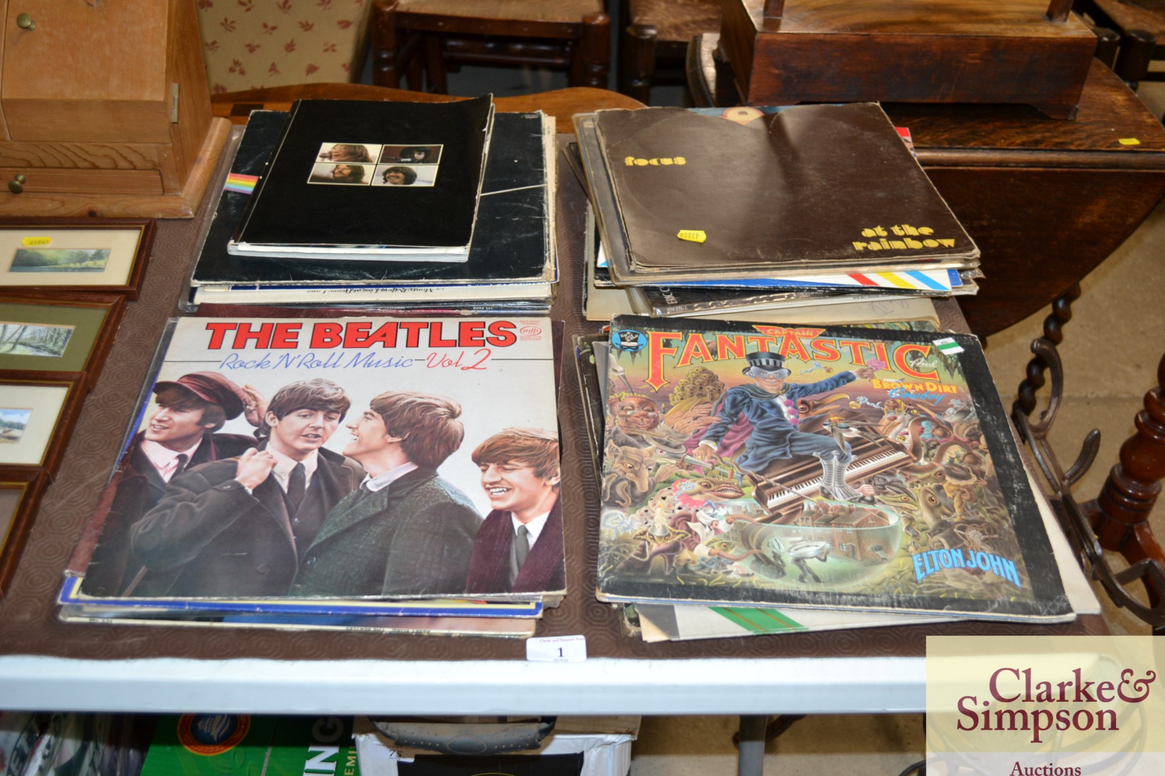 A collection of LP's to include The Beatles, Pink