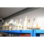 Eight various table lamps, some with shades
