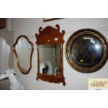 A Chippendale style fret carved wall mirror