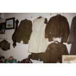 An army Great Coat and a Smock