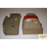 Two military canvas bags and contents of letters a