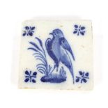 An 18th Century Delft blue and white tile depictin