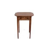 A 19th Century mahogany boxwood and ebony strung occasional table, the octagonal top above a