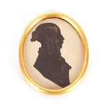 A portrait miniature depicting Mrs William Hallett in ebonised and brass mounted frame; and a