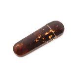 A 19th Century tortoiseshell spectacle case, 13cm long