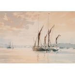 David Eddington, pencil signed limited edition print "Early Morning On The Orwell", 67/125, plate
