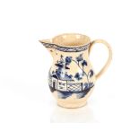 An 18th Century blue and white sparrow beak jug, w