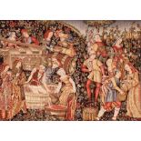 A large Brussels pattern tapestry wall hanging