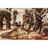 Anthony Levett Princet, study of Iken Common, Suffolk, signed watercolour, 36.5cm x 55cm, label