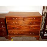 A Georgian mahogany chest, of two short and three long graduated drawers, raised on bracket feet,