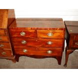 A 19th Century mahogany and rosewood cross banded chest, of two short and two  long drawers,