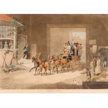 A pair of 19th Century lithographs, of coaching scenes, 33cm x 46cm