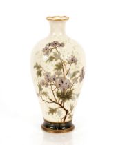 A 19th Century Vienna vase, with enamel painted decoration of flowers heightened in gilt, 33cm