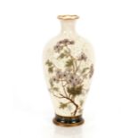 A 19th Century Vienna vase, with enamel painted decoration of flowers heightened in gilt, 33cm