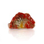 A red hardstone boulder ornament, 26cm x 15cm