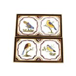 A set of four 18th Century rare Delft tiles depict