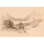 David Roberts, "Entrance to Navlous" and "Bethany", pair of black and white prints