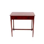 A 19th Century mahogany side table, fitted single drawer, the canted corner top raised on tapering