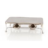 A plated double burner hotplate, by Hukin & Heath, 46.5cm long