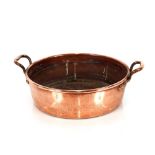 A Victorian copper preserve pan, with loop handles, 54cm dia.