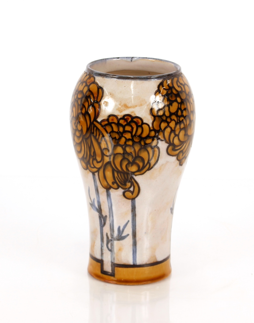 A Royal Doulton vase, by Joan Honey having stylised floral decoration, 24cm high