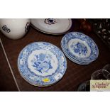 A collection of 19th Century stone china plates and