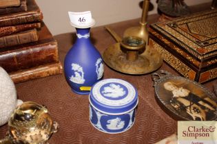 A Wedgwood circular pot and cover; and a small Wed
