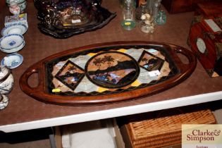 A South American butterfly wing decorated tea tray