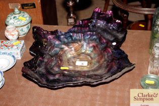 A large Art Glass iridescent centre bowl in the fo