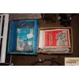 Two boxes of various engine manuals