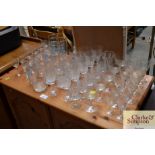 A quantity of table glassware