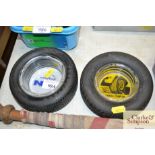 Two Goodyear advertising ash trays