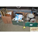 Three boxes of various kitchenalia