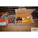 Two boxes of vintage car parts