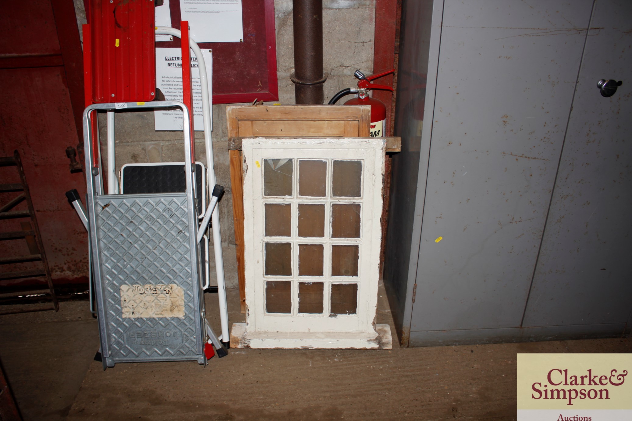 A pine cupboard door glazed window AF